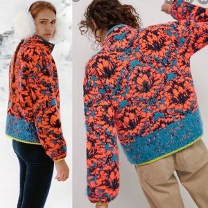 Anthropologie Cristina Fuzzy Fleece Neon Sweater